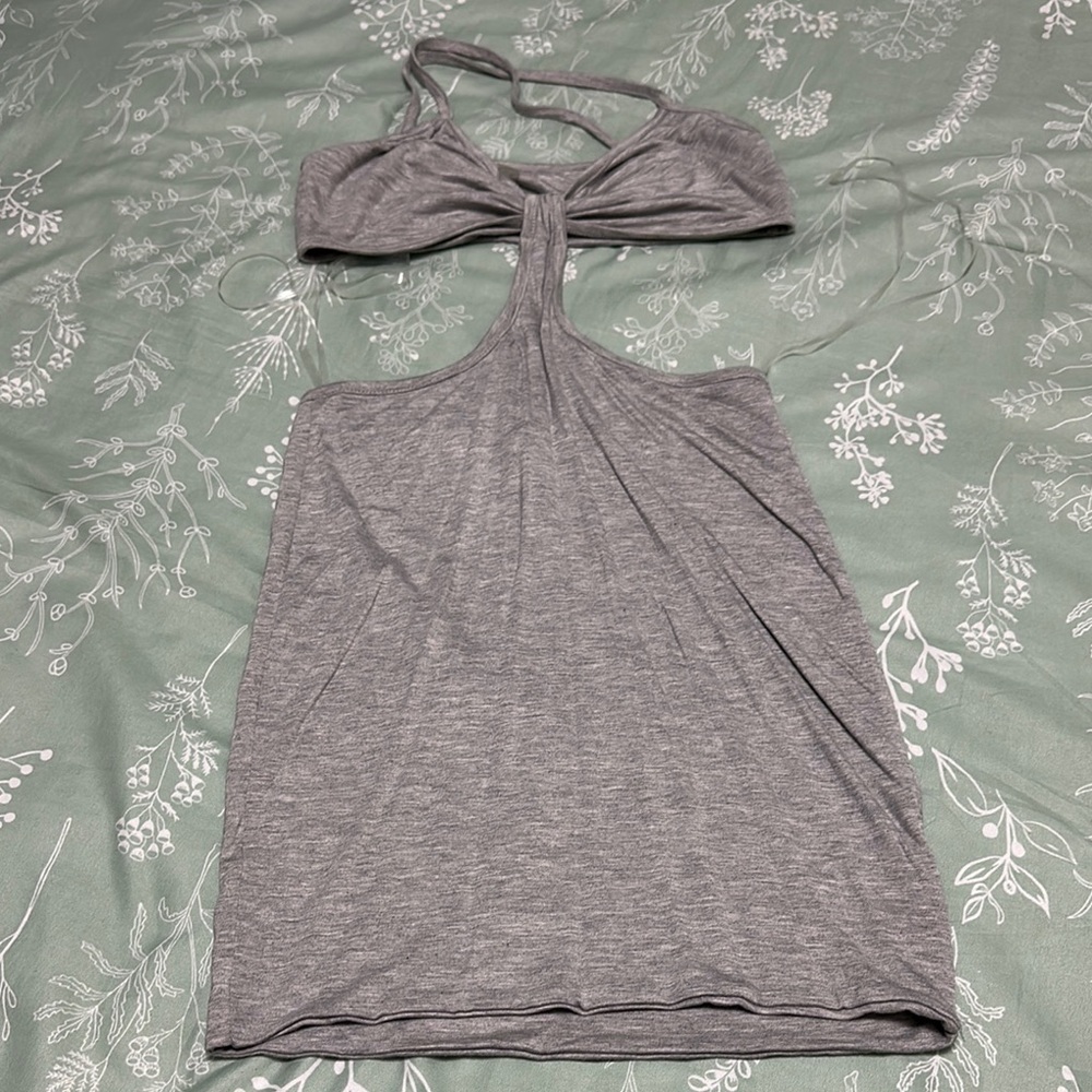 Gray Halter Dress